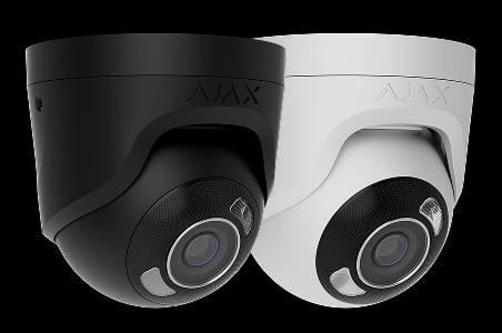 AI Turret Camera shown in its different colour finishes